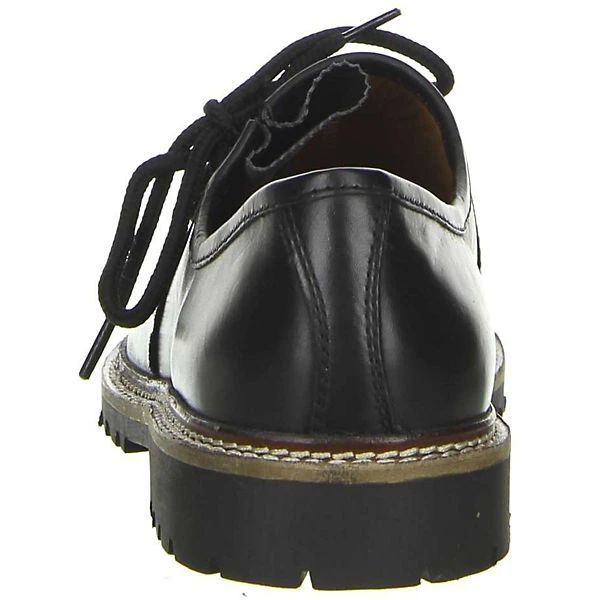 Damen Herren Haferlschuhe Trachtenschuhe Echtleder Schwarz - Schwarz – Bild 2