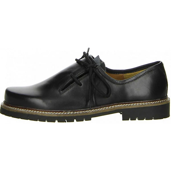 Damen Herren Haferlschuhe Trachtenschuhe Echtleder Schwarz - Schwarz – Bild 5