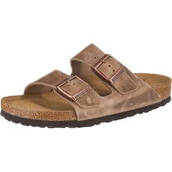 Birkenstock Arizona Weichbettung Nubukleder Geölt Pantoletten Schmal