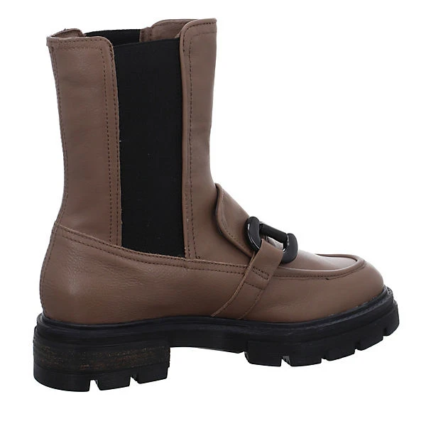 MJUS Damen Stiefeletten Schuhe Chelsea Boots Elegant Freizeit Schmuckelemente Glattleder Uni Plateau-Stiefeletten - Braun – Bild 5