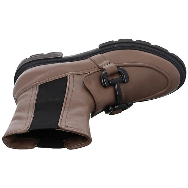 MJUS Damen Stiefeletten Schuhe Chelsea Boots Elegant Freizeit Schmuckelemente Glattleder Uni Plateau-Stiefeletten - Braun – Bild 8