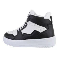 Sneakers High Lochschnürung, Flach,