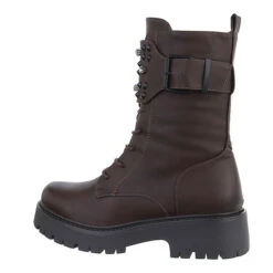 Western- & Bikerboots Lochschnürung, Blockabsatz, Nieten, Strass