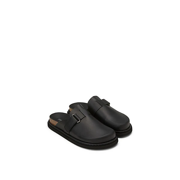 Geschlossene Mules Aus Eldem Kalbsleder Zehentrenner - Schwarz – Bild 5